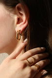 Oval Hoop Gold Earrings *atolea